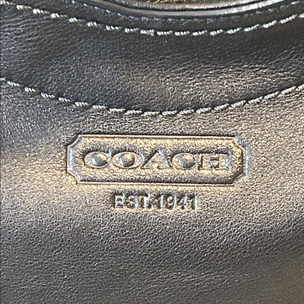 Coach Legacy Stripe Bleeker Black Leather Tote - Picture 7 of 17